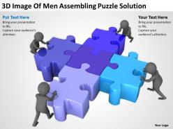 3d image of men assembling puzzle solution ppt graphics icons powerpoint