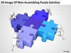 3d image of men assembling puzzle solution ppt graphics icons powerpoint