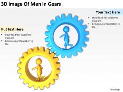 3d image of men in gears ppt graphics icons