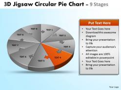 53510840 style division pie-jigsaw 9 piece powerpoint template diagram graphic slide