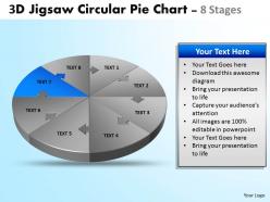 3d jigsaw circular diagram pie chart 8 stages powerpoint templates 5