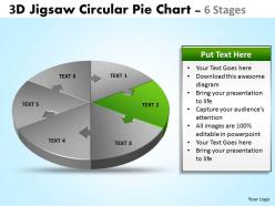 14894003 style division pie-jigsaw 6 piece powerpoint template diagram graphic slide