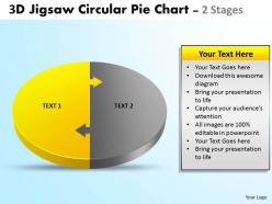 3d jigsaw circular pie chart 2 stages style 4 powerpoint 5