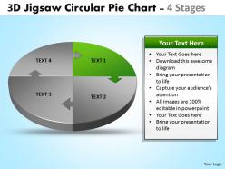 3d jigsaw circular pie chart 4 stages style 4 powerpoint templates 4