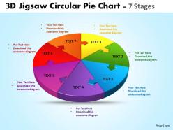 3d jigsaw circular pie chart diagram powerpoint templates 6