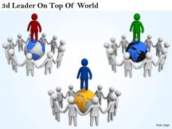 3d leader on top of world ppt graphics icons powerpoint