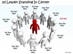 3d leader standing in center ppt graphics icons powerpoint