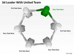 3d leader with united team ppt graphics icons powerpoint
