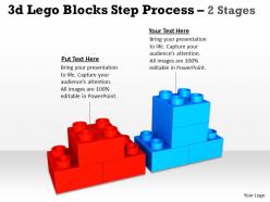 3d lego blocks step process 2 stages