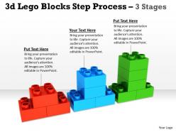 3d lego blocks step process 3 stages