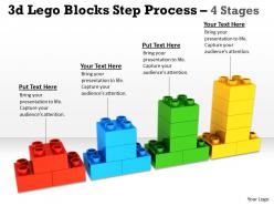 3d lego blocks step process 4 stages
