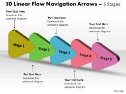 3d linear flow navigation arrow 5 stages 13