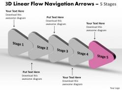 3d linear flow navigation arrow 5 stages 13