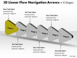 3d linear flow navigation arrow 6 stages 12