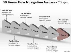 3d linear flow navigation arrow 7 stages 9