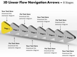 3d linear flow navigation arrow 8 stages 10