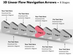 3d linear flow navigation arrow 8 stages 10