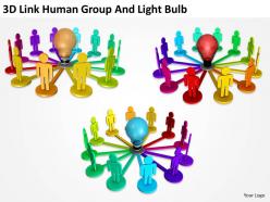 3d link human group and light bulb ppt graphics icons