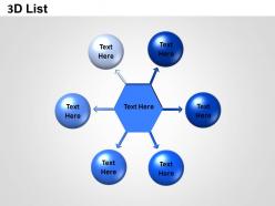 3d list circle and hexagon powerpoint presentation slides