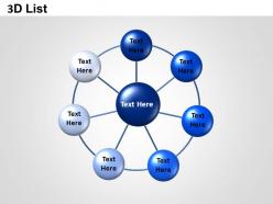 3d list circle network powerpoint presentation slides