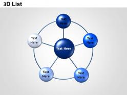 3d list circle network powerpoint presentation slides