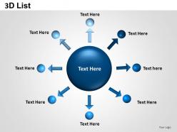 3d list circle text boxes powerpoint presentation slides