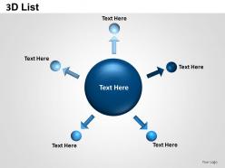 3d list circle text boxes powerpoint presentation slides