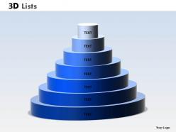 3d list circular design with 7 stages