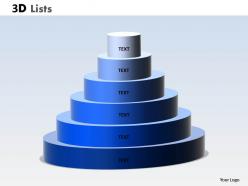 3D List Circular Diagram With 6 Stages