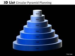 3d list circular pyramid planning powerpoint slides and ppt templates db