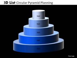 3d list circular pyramid planning powerpoint slides and ppt templates db