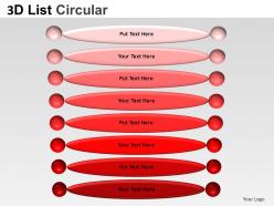 3d list circular style 2 powerpoint presentation slides