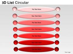 3d list circular style 2 powerpoint presentation slides