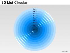 3d list circular style 3 powerpoint presentation slides