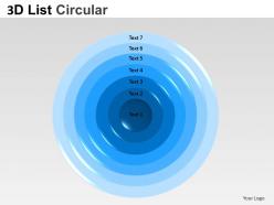 3d list circular style 3 powerpoint presentation slides