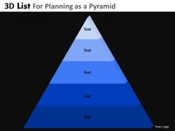 3d list for planning as a pyramid powerpoint slides and ppt templates db