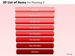 3D List Of Items For Planning 2 Powerpoint Slides And Ppt Templates DB