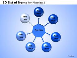 3D List Of Items For Planning 6 Powerpoint Slides And Ppt Templates DB