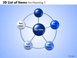 3d list of items for planning 7 powerpoint slides and ppt templates db