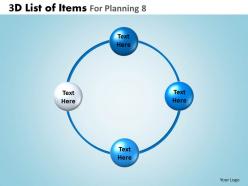 3d list of items for planning 8 powerpoint slides and ppt templates db