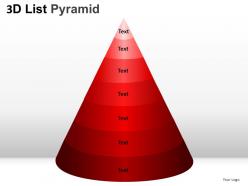 3d list pyramid 2 powerpoint presentation slides