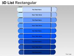 3D List Rectangular Style 4 Powerpoint Presentation Slides