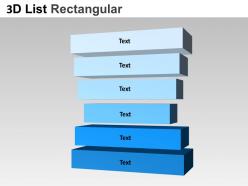 3d list rectangular style 5 powerpoint presentation slides
