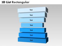 3d list rectangular with 7 stages