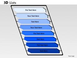 3d list with 8 stages for business process diagram