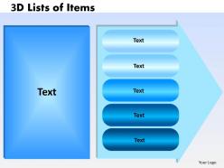 3D Lists of Items 5 design 2