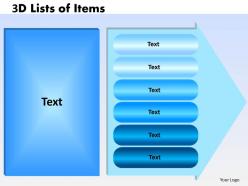 3d lists of items 6 ppt digram 2