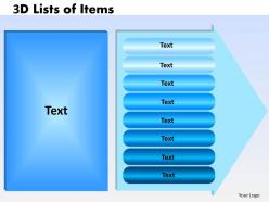 3d lists of items eight steps 2