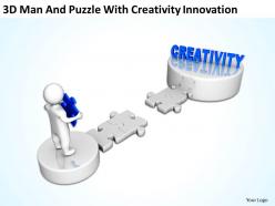 3d man and puzzle with creativity innovation ppt graphics icons