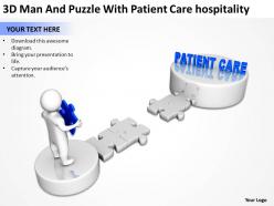 3d man and puzzle with patient care hospitality ppt graphics icons